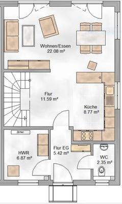 Grundriss EG Doppelhaushälfte