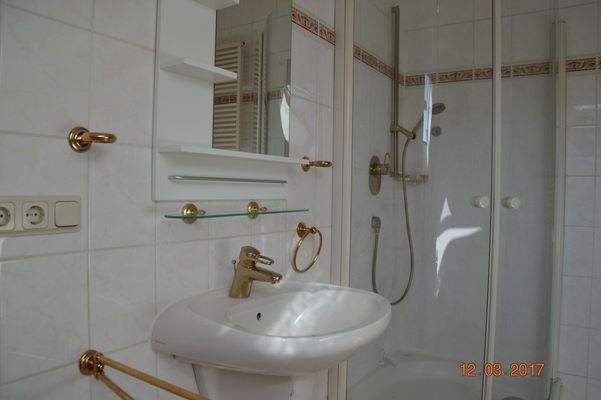 Waschbecken, Duschkabine