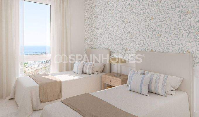 Sea View Townhouses Featuring Private Gardens in Mijas