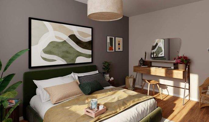 Helles und komfortables Schlafzimmer