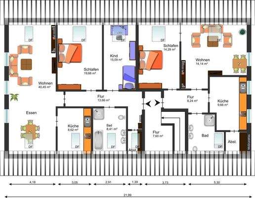 Grundriss Wohnungen OG