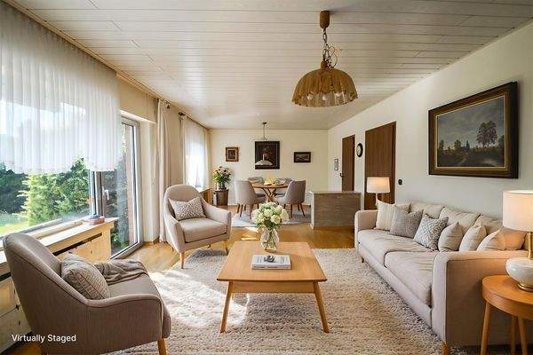 Wohnzimmer virtuell möbliert