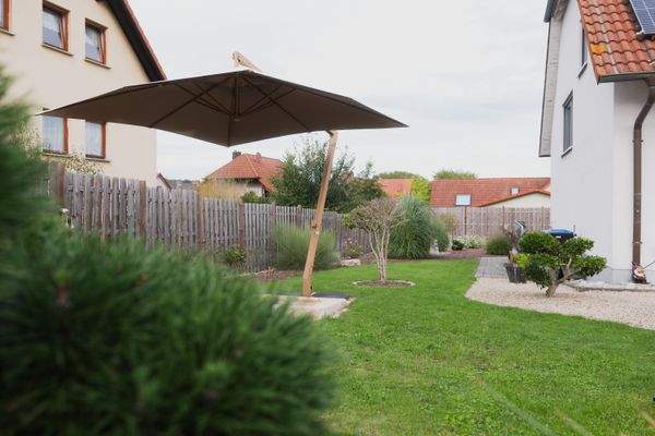 Ansicht im Garten von Norden nach Süden