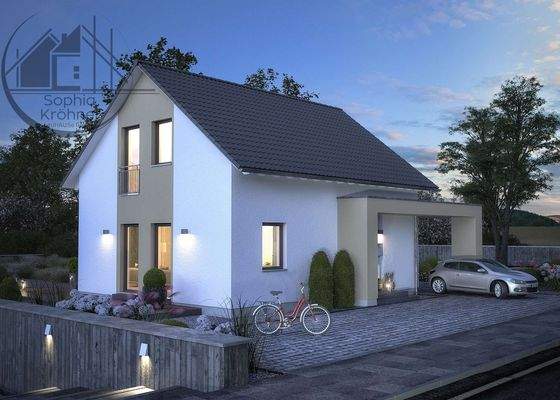 Haus mit Sonderanbauteilen