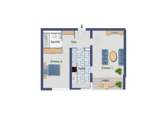 Visualisierter Grundriss