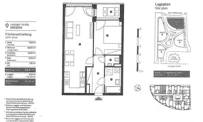 Grundriss der Wohnung