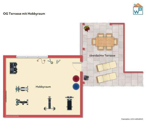 Hobbyraum über die Terrasse im OG zu erreichen
