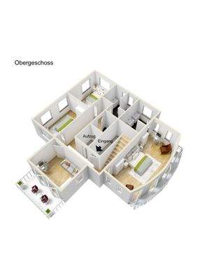 3D-Grundriss Obergeschoss