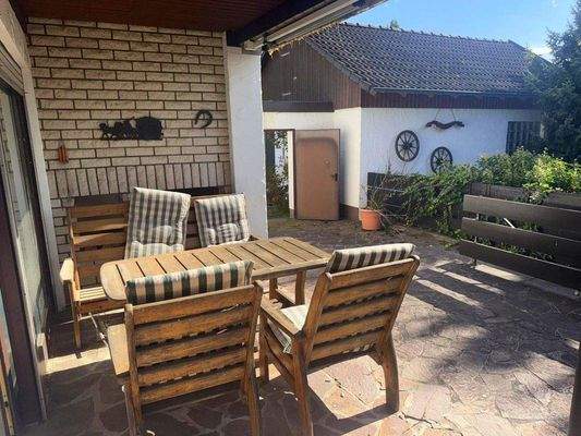 Terrasse mit Außenkamin