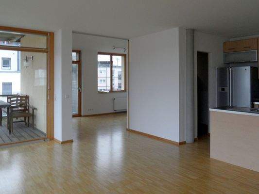 Blick auf Balkon  und Schlafen