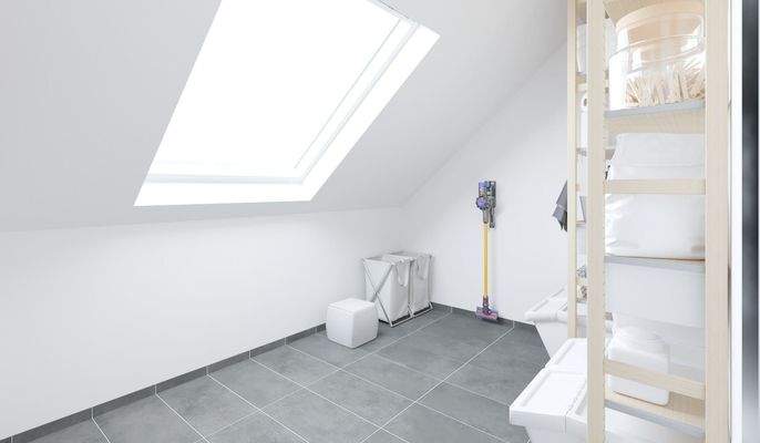 Visualisierung des Abstellraumes im Doppelhaus