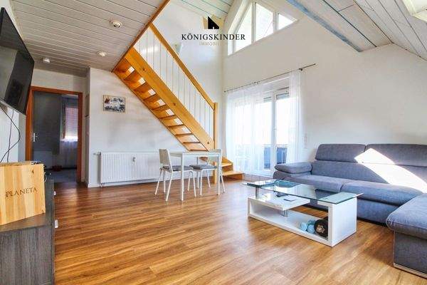 Wohnzimmer- Maisonnette Wohnung