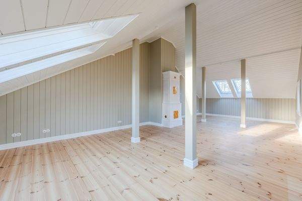 Living area with fireplace