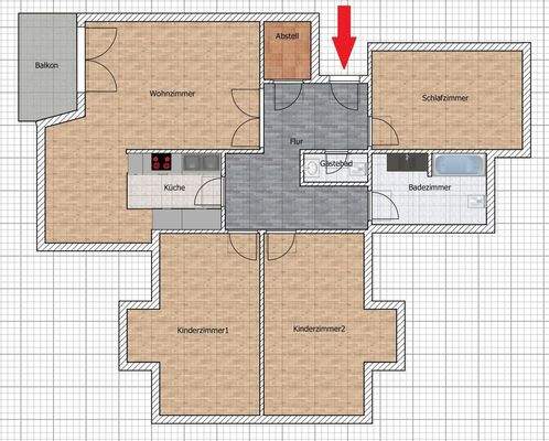 Grundriss 4-Zi-DG-Wohnung