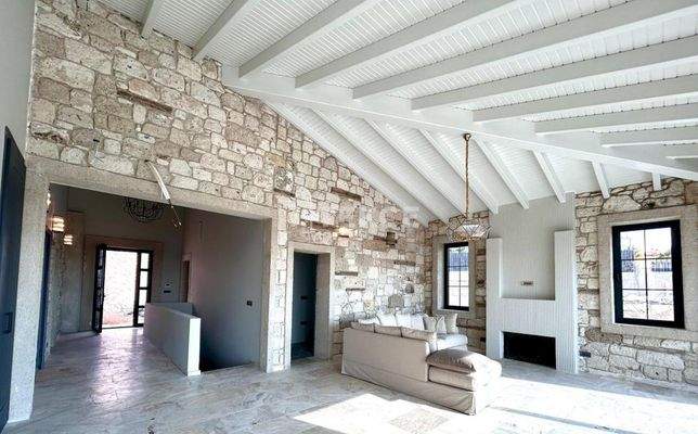 Specially Designed Stone-Coated Home with Pool in Çeşme