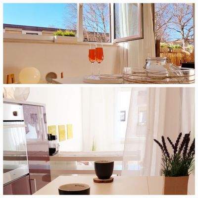 Perle no 18 - Vom Wohness-Zimmer schliesst sich die sonnige Loggia und die Küche an