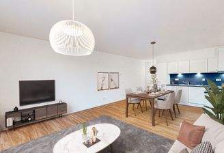 Wohn-, Koch- und Essbereich