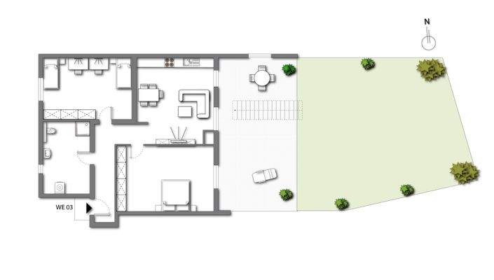 W03 - Erdgeschoss (kein Maßstab - Details können abweichen)