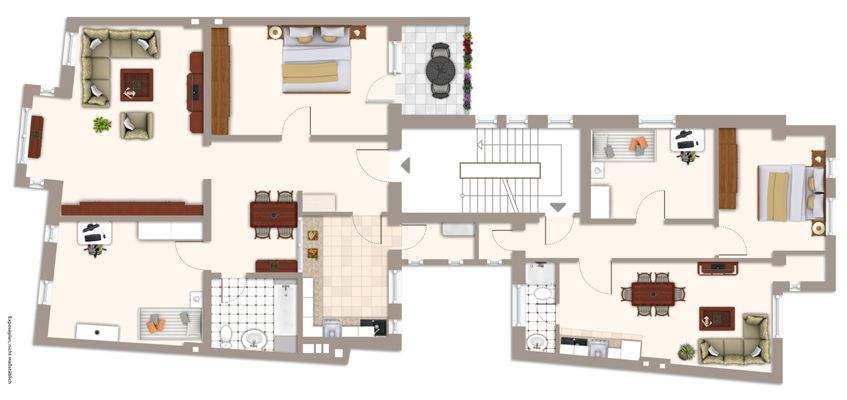 Grundriss Wohnungen 2OG