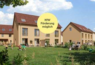 Visualisierung des Doppelhauses Neuseengärten_Kfw