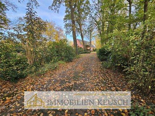 Lange Auffahrt zu den zwei Häusern