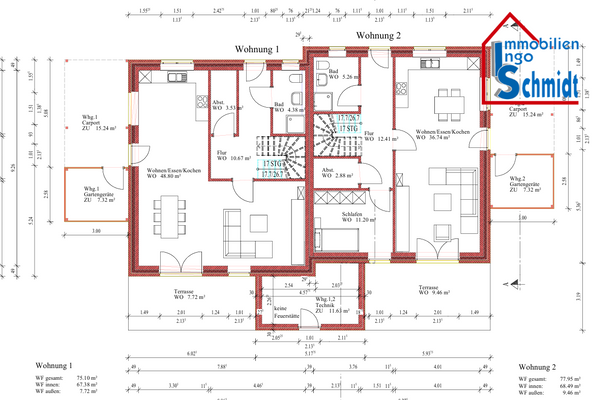 Grundriss EG - WHG 1+2