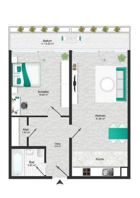 Grundriss moderne Wohnung
