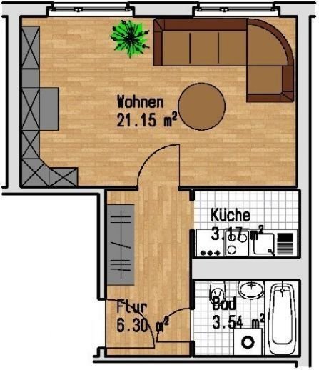 1 Zimmer Wohnung in Leipzig (Lößnig)
