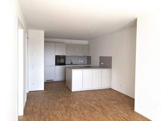 Blick auf Einbauküche