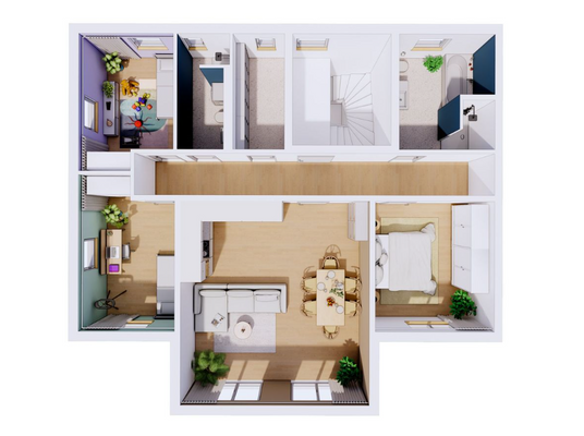 verschiedene Wohnungsansichten