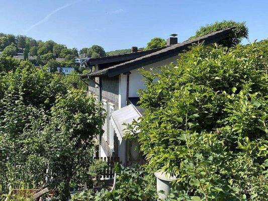 Maisonette Wohnung Anbau Ansicht vom Garten