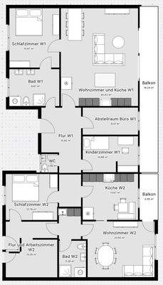 Gesamte Etage 2 Wohnungen