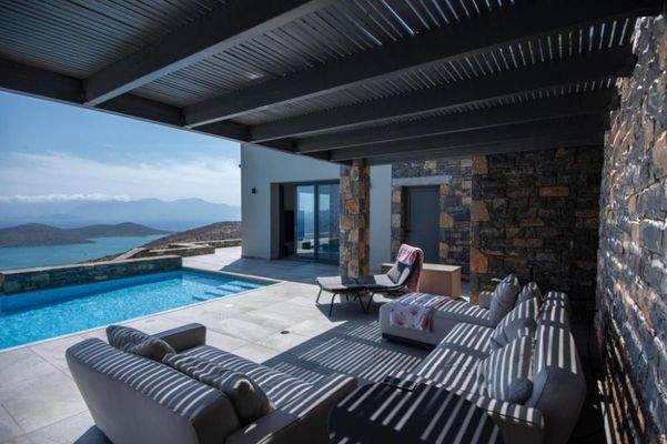 Kreta, Plaka Elounda: Wunderschöne Villa mit atemberaubendem Blick auf die Insel Spinalonga