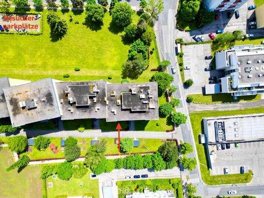 Luftbild mit Pfeil zu Wohnung