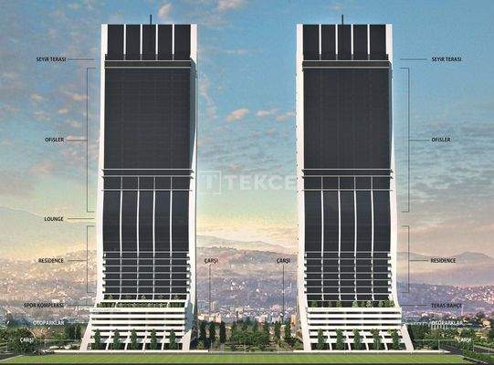 Commercial Properties in a Skyscraper on a Street in Izmir