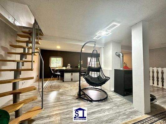 Wohnzimmer mit Kaminofen