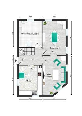 Altbau, Grundriss EG