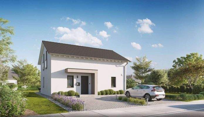 Hausansicht Eingang Satteldach