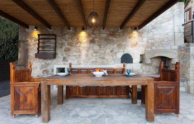 Kreta, Maroulas: Einzigartiges Steinhaus mit atemberaubendem Meerblick zu verkaufen