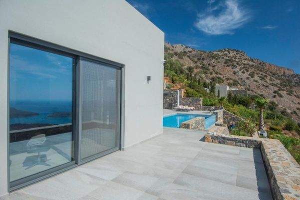 Kreta, Plaka Elounda: Wunderschöne Villa mit atemberaubendem Blick auf die Insel Spinalonga