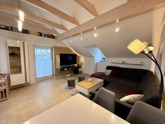 Wohnzimmer Sichtdachstuhl