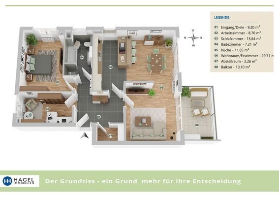 Der Grundriss - ein Grund mehr für Ihre Entscheidung