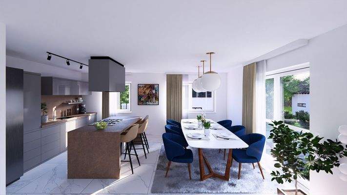 Ansicht Küche/Esszimmer Wohneinheit 3