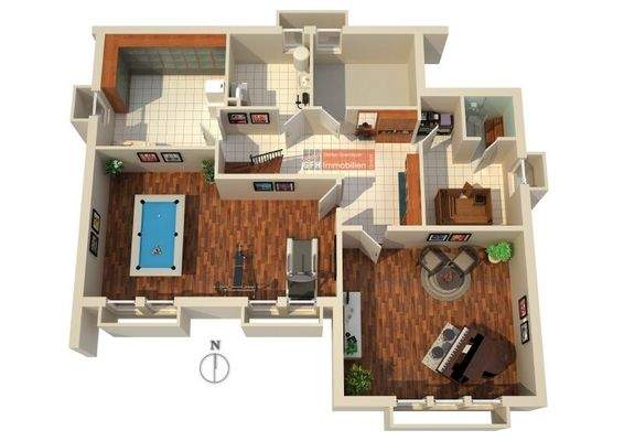 Grundriss KG Möblierungsvorschlag