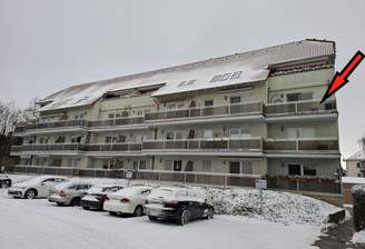 Ansicht Balkon-/Südseite von rechts