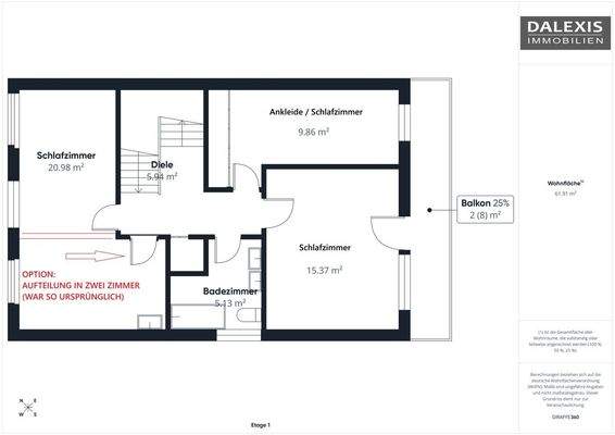 Grundrissplan Obergeschoss