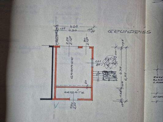 Originalgrundriss Garage
