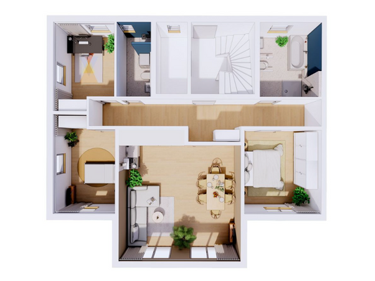 verschiedene Wohnungsansichten