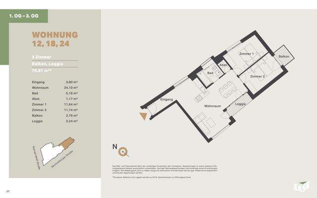 EASE - Grundriss WE12 WE18 WE24