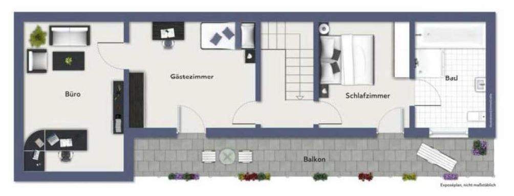 Grundriss vom Obergeschoss - Haupthaus